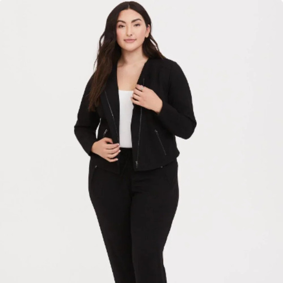 Torrid Black Premium Ponte Moto Jacket - Picture 2 of 11
